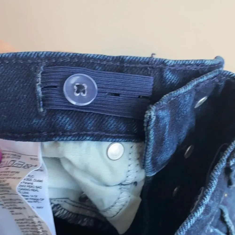 Old Navy High-Waisted O.G. Straight Built-In Tough Dark-Wash Jeans 12